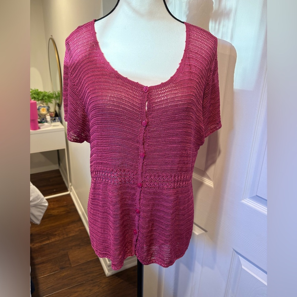 🌷Emma James Blush Pink Crochet Top Size XL 3/$30